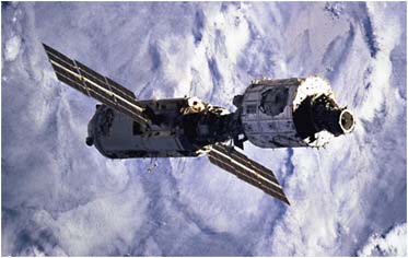 FIGURE 4.8 International Space Station: U.S. element and Russian element joined in space. NASA Photo ID: STS088-703-032. SOURCE: Courtesy of NASA.