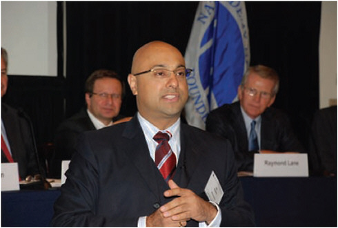 Ali Velshi, chief business correspondent for CNN and forum moderator. Photo by Tom Sullivan.