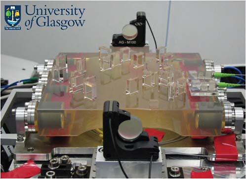 FIGURE 8.11 Fully bonded optical bench. SOURCE: H. Ward, Department of Physics and Astronomy, University of Glasgow.